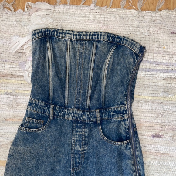 Sofie The Label Acid Washed Denim One Piece Halter Jumpsuit Size Small - Picture 4 of 8